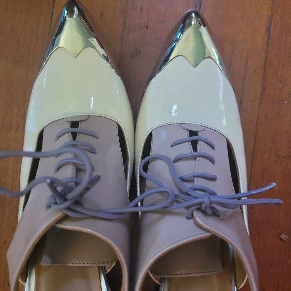 John Fluevog Faraday Colourblock Cut-Out Pump, sz 7 - Picture 10 of 13